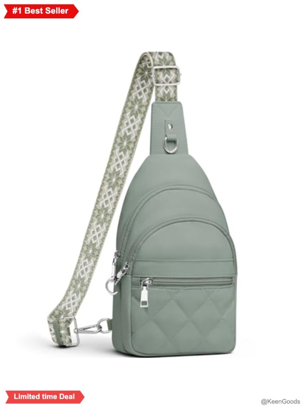 Anti-Theft RFID Waterproof Nylon Sling Crossbody Bag